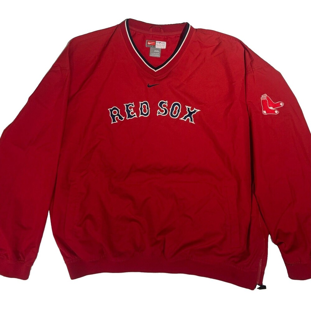 VTG Nike Y2K Men’s Boston Red Sox Center Swoosh Windbreaker Jacket Pullover XXL